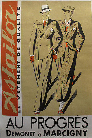 Vintage Drawing - Original Art Deco Fashion Poster Les Vetements Astailor by Anonymous