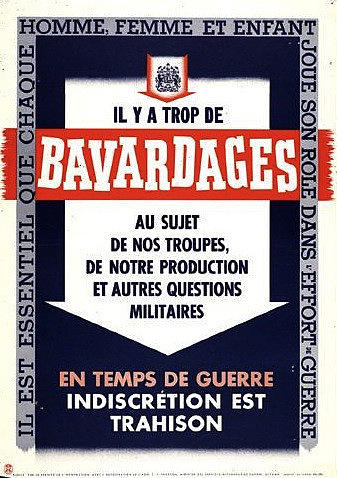 Airplane Photograph - Original Canadian WWII Poster Il Y A Trop De Bavardages  by Anonymous