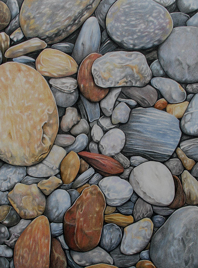 Orkney Pebbles Drawing by Deborah Holman Fine Art America
