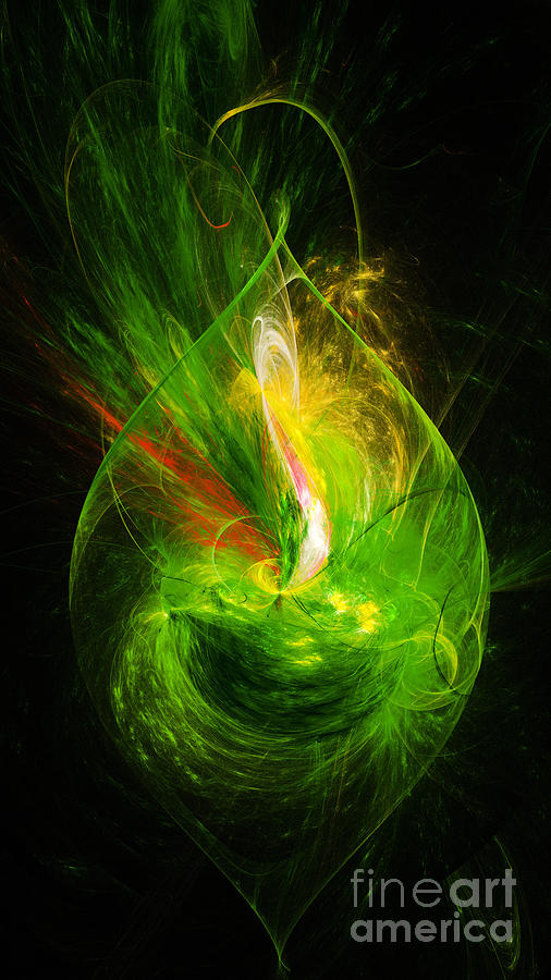 Ornate Emerald Green Drop Digital Art by Andee Design