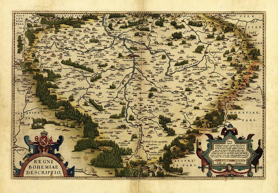 Ortelius's Map Of Bohemia, 1570 Photograph by Library Of Congress 