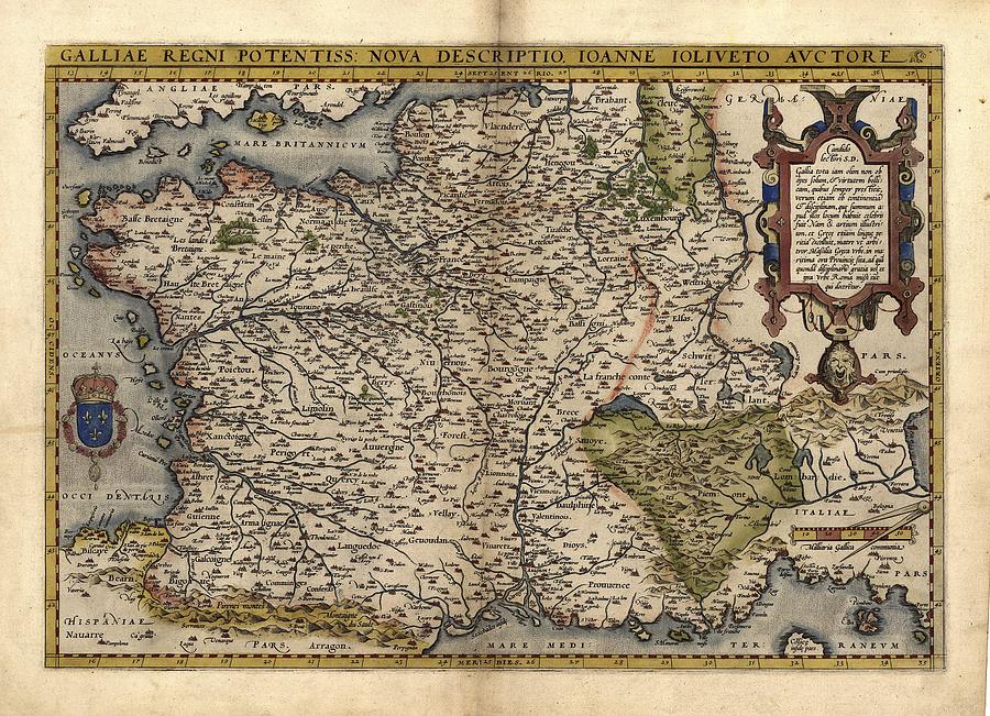 Map Photograph - Orteliuss Map Of France, 1570 by Library Of Congress, Geography And Map Division