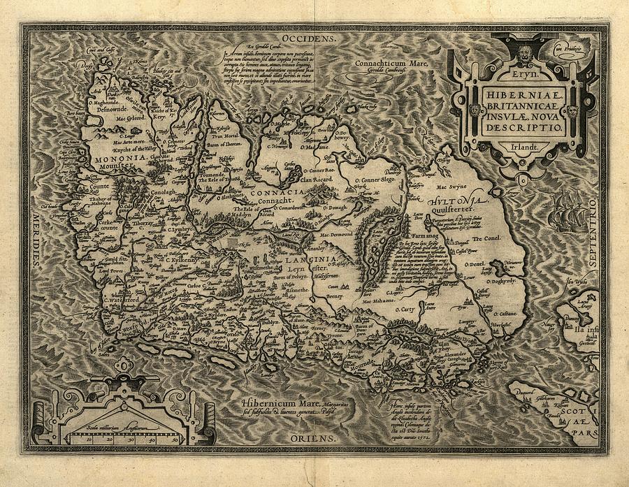 Map Photograph - Orteliuss Map Of Ireland, 1598 by Library Of Congress, Geography And Map Division