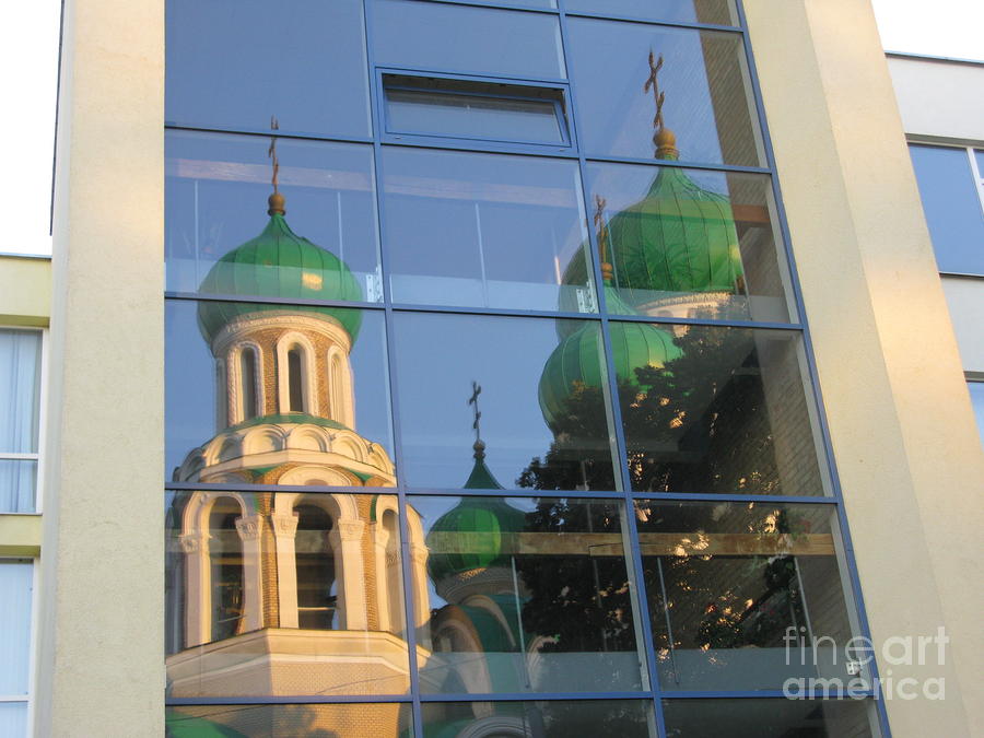 Architecture Photograph - Orthodox Church of Sts Michael and Constantine- Vilnius Lithuania- Reflection by Ausra Huntington nee Paulauskaite