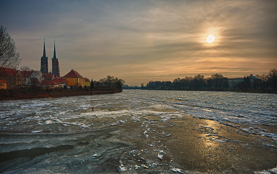 Winter Photograph - Ostrow Tumski by Sebastian Musial