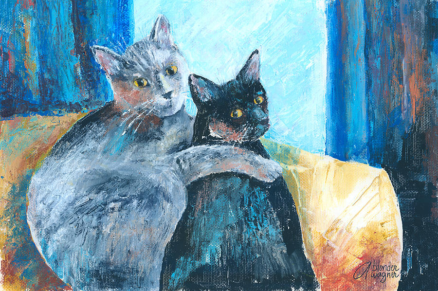 Otto And Max - Best Buds Painting by Arline Wagner