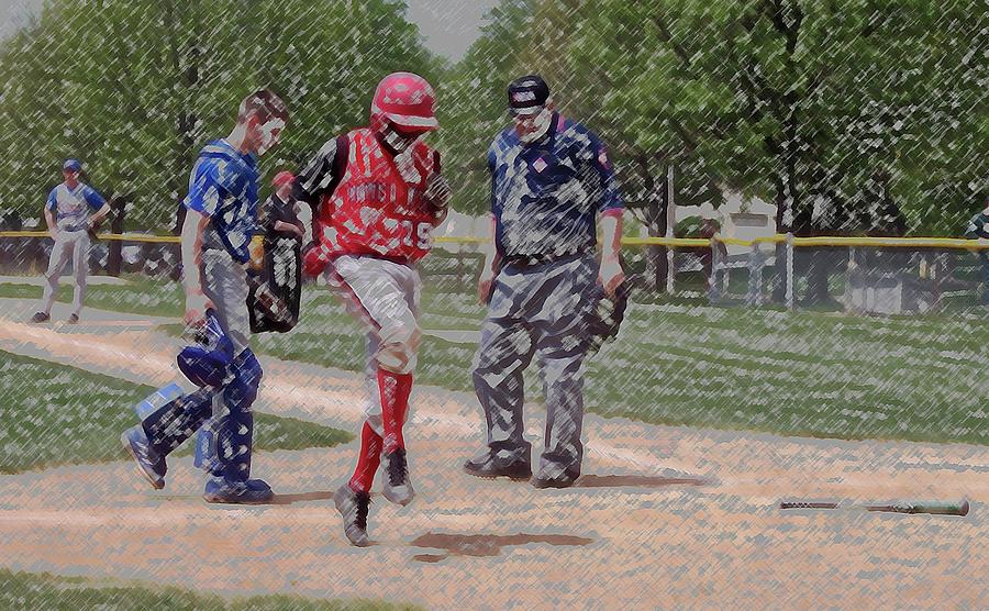 Sports Digital Art - Ouch Baseball Foul Ball Digital Art by Thomas Woolworth
