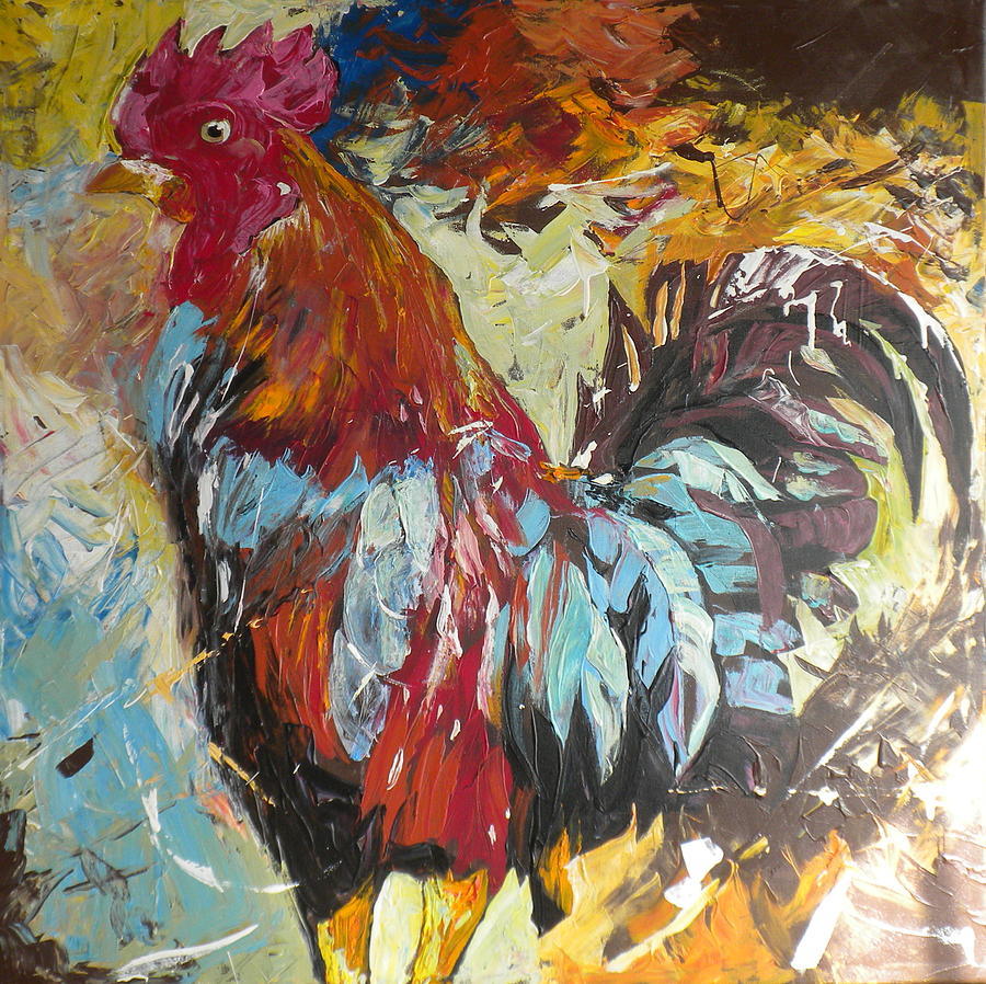 Our Cockerel Painting by Jan Farara - Fine Art America