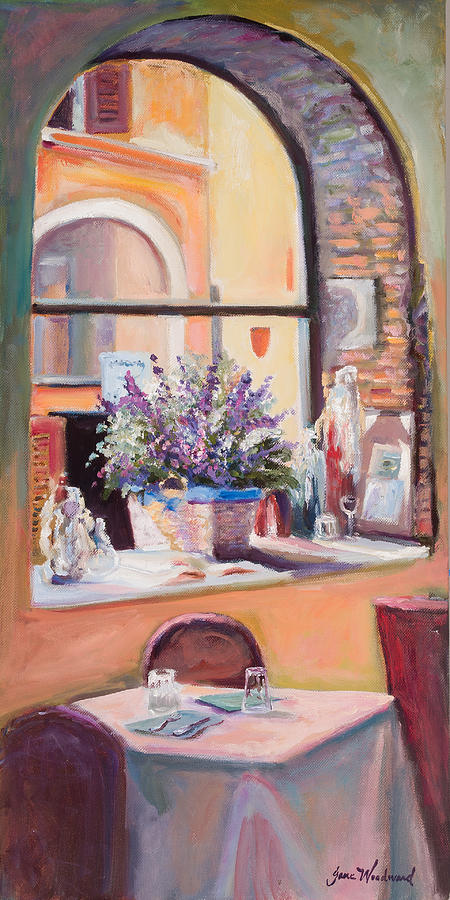 Jane Woodard Painting - Our Table by the Window by Jane Woodward Jane Woodard Painting - Our Table by the Window by Jane Woodward