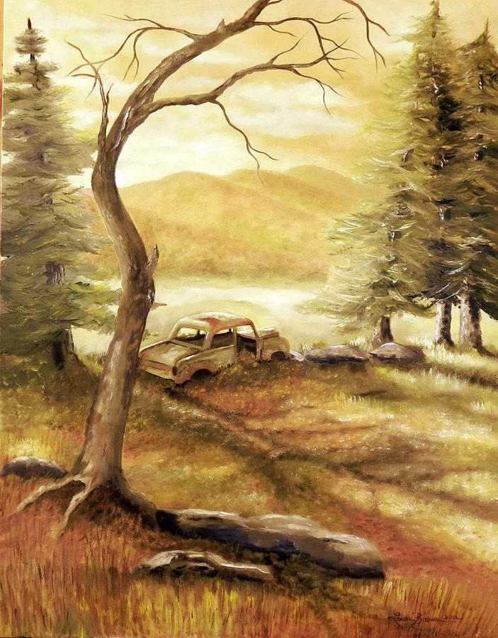Tree Painting - Out In The Woods by Laura Brown