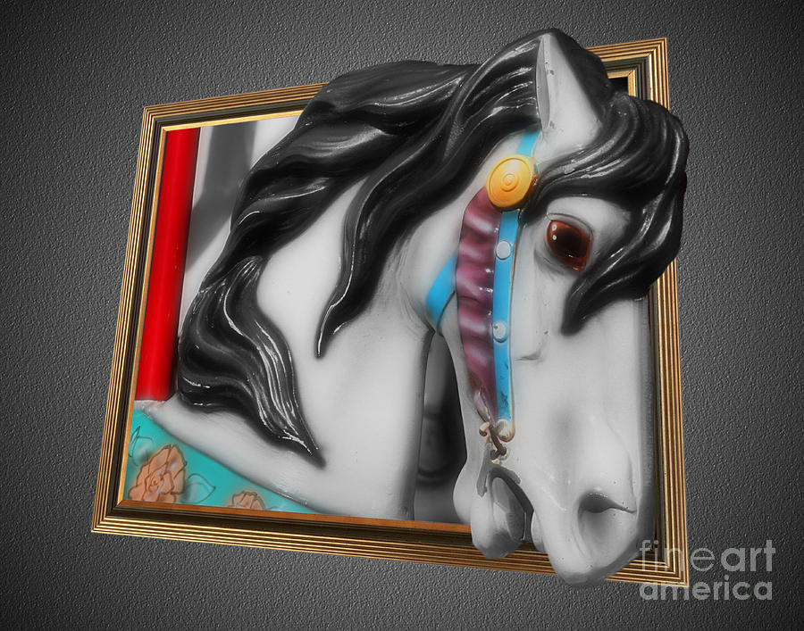 Out Of Bounds Carousel Horse Photograph by Smilin Eyes Treasures