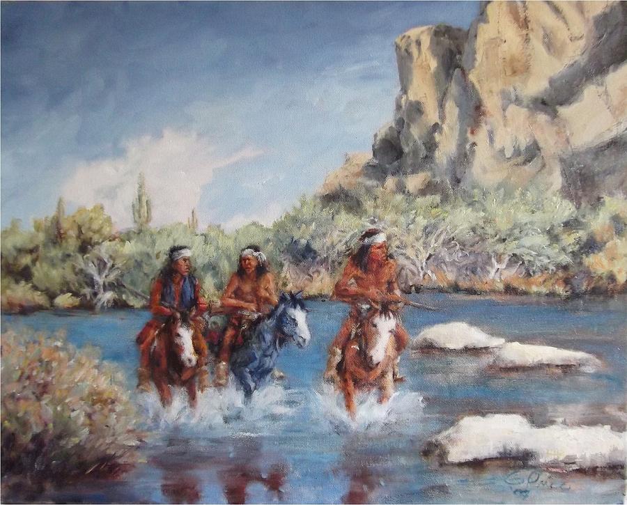 Indians Painting - Out Of Bounds by Gretchen Price