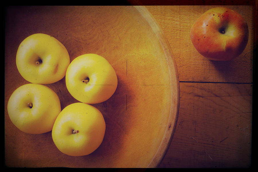 Apple Photograph - Out of the Bowl by Toni Hopper