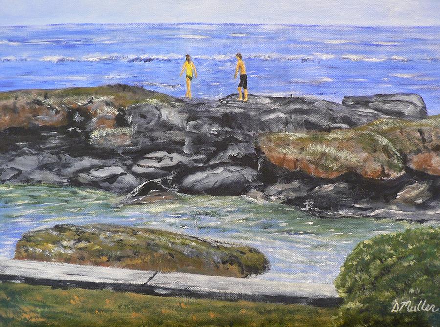 Out on the Rock Painting by Donna Muller
