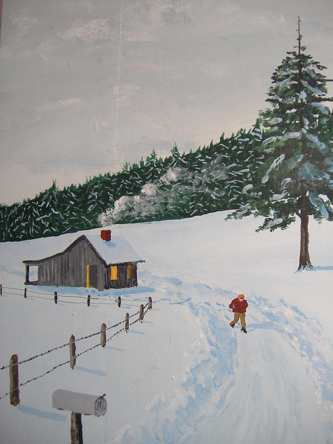 Winter Painting - Out to Get the Mail by Norm Starks