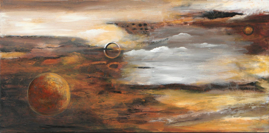 Landscape Painting - Outer Moons by Lauren  Marems