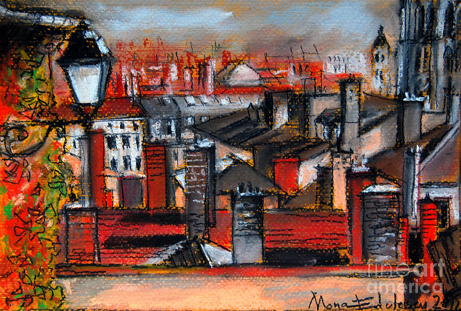 City Pastel - Over The Roofs by Mona Edulesco