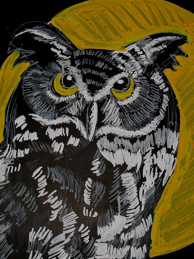 Owl in Moonlight by Doris Lane Grey Owl in Moonlight by Doris Lane Grey