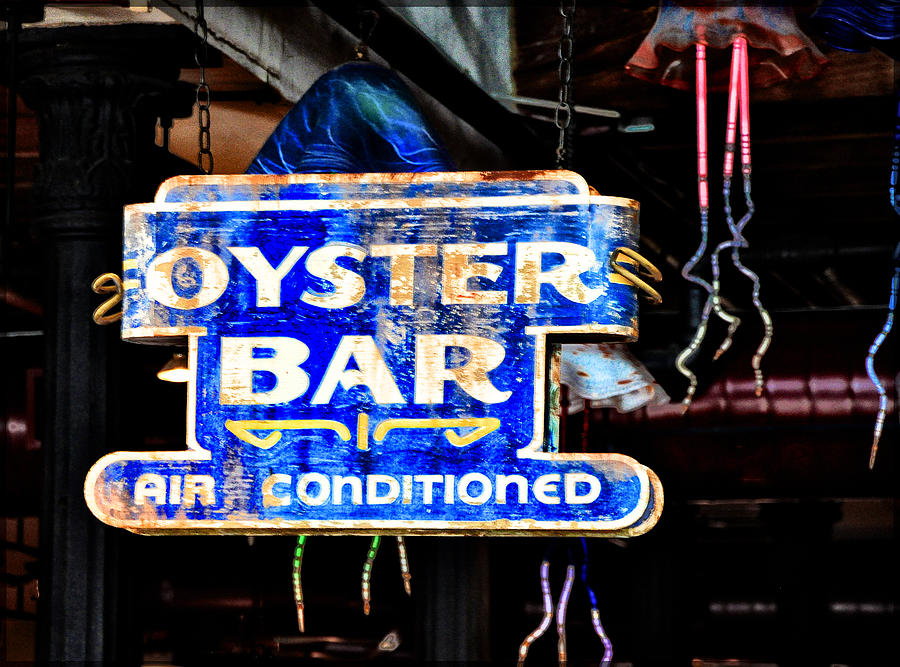 Oyster Bar Sign Photograph by Bill Cannon
