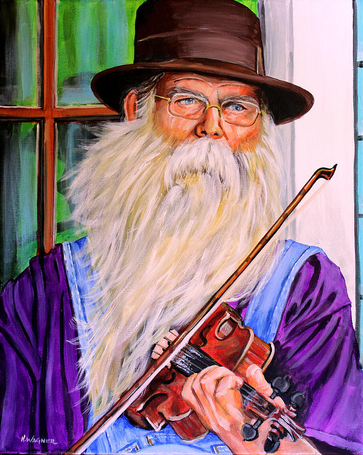 Ozarks Fiddle Player Painting by Karl Wagner