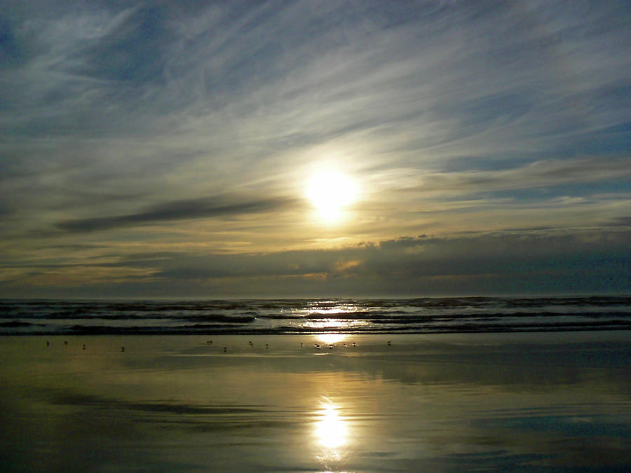 Pacific Ocean Setting Sun  Photograph by Pamela Patch