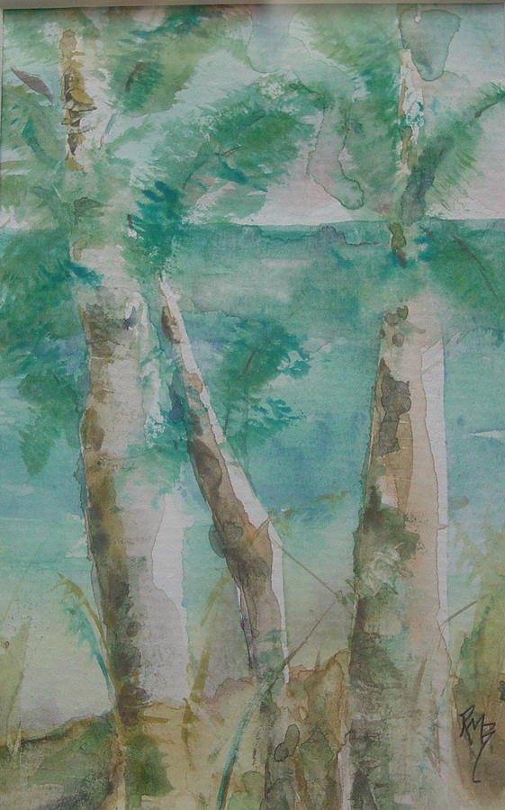 Pacific Palms Painting by Robin Miller-Bookhout
