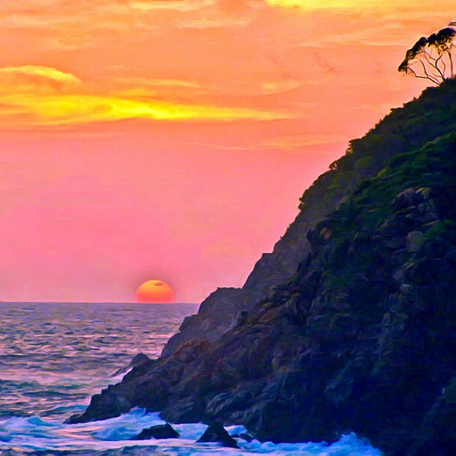 Nature Painting - Pacific Sunset by Bob and Nadine Johnston