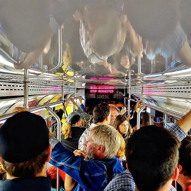 Summer Photograph - Packed Transit Bus, San Francisco by Chris Bechard