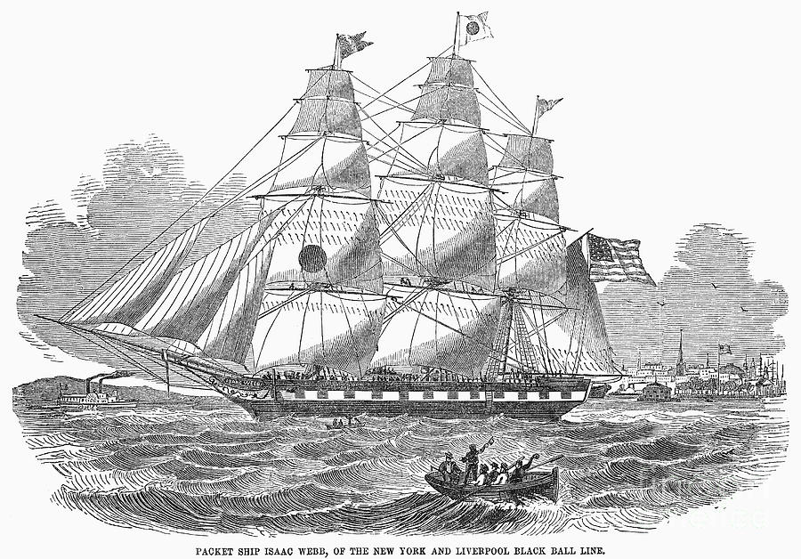 Packet Ship, 1850 Photograph by Granger