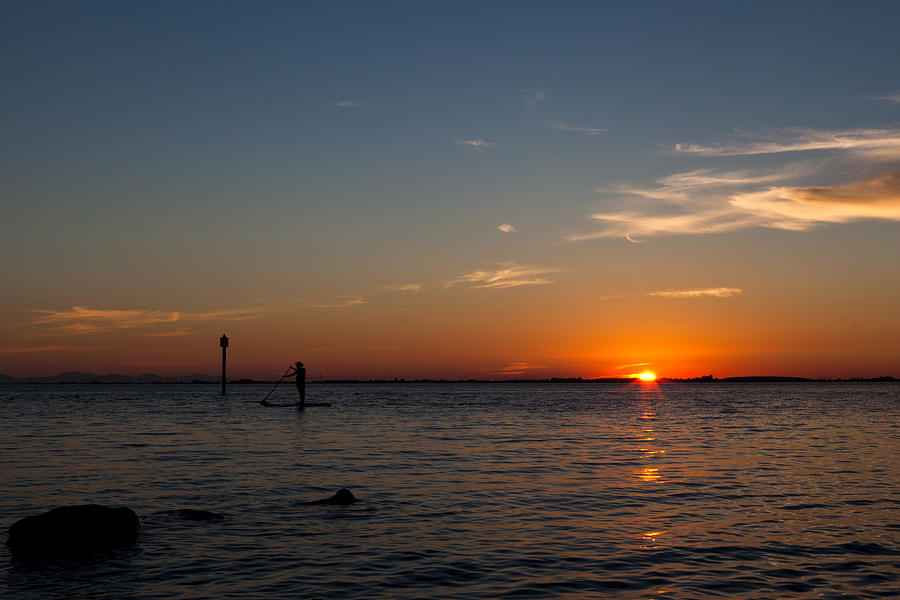 Paddle Board Sunset #2 Photograph by Monte Arnold