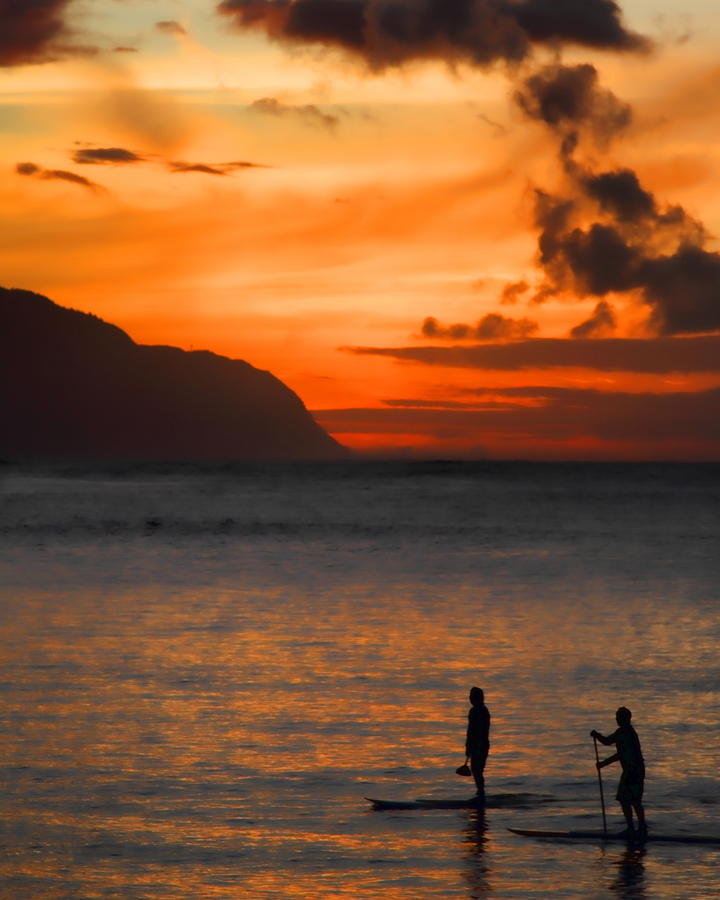 Sunset Photograph - Paddle Boarders by Joel Lau
