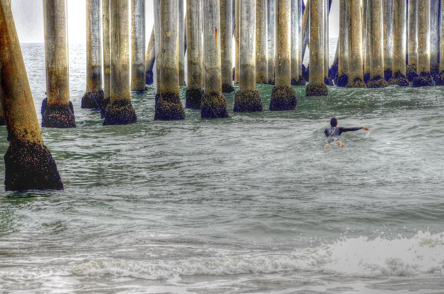 Paddling Out Photograph by Richard Omura