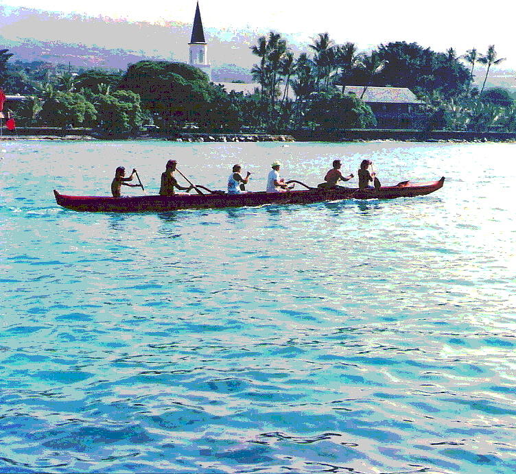 Paddling Past Kailua Kona Photograph by Padre Art