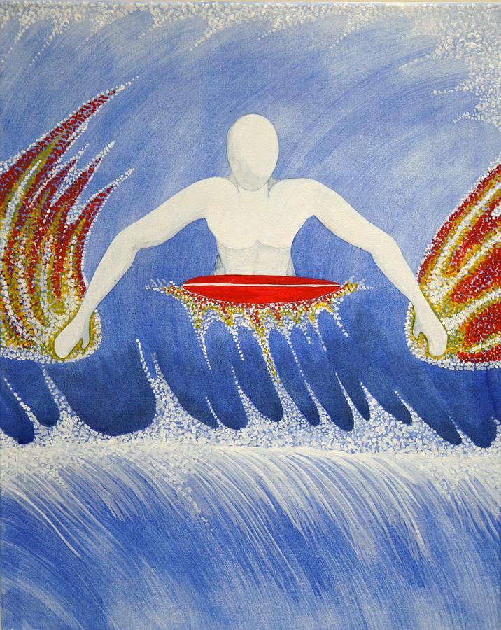 Abstract Painting - Paddling by Paul Amaranto
