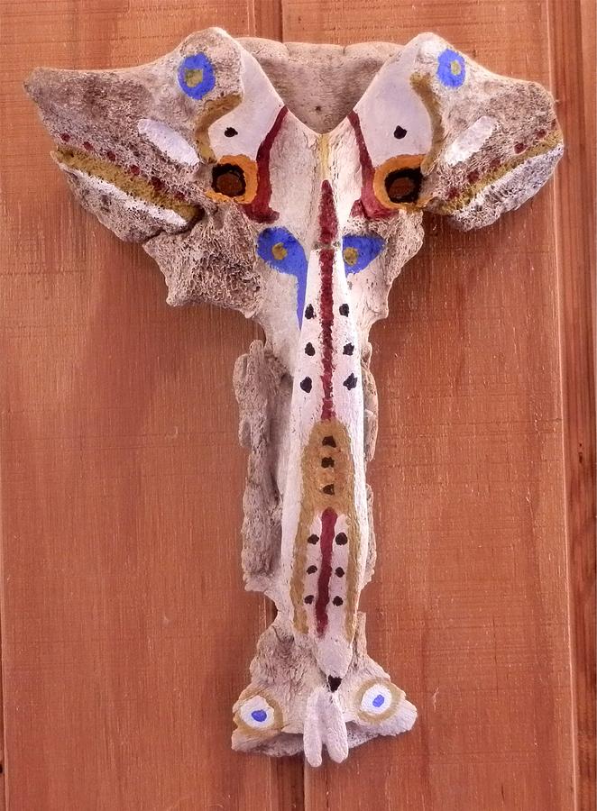 Painted Bone Sculpture by Carolyn Cable