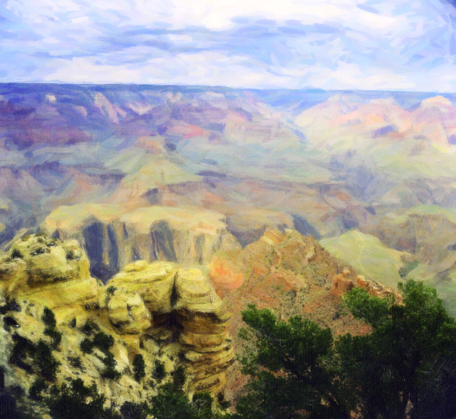 Painted Grand Canyon Photograph by M K Miller
