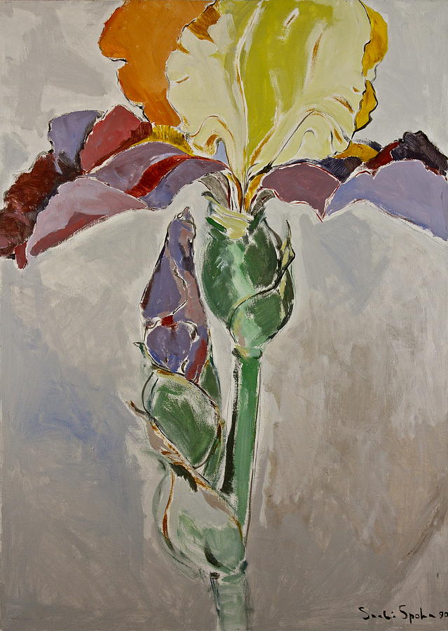 Painted Iris Posthumously presented paintings of Sachi Spohn  Painting by Cliff Spohn