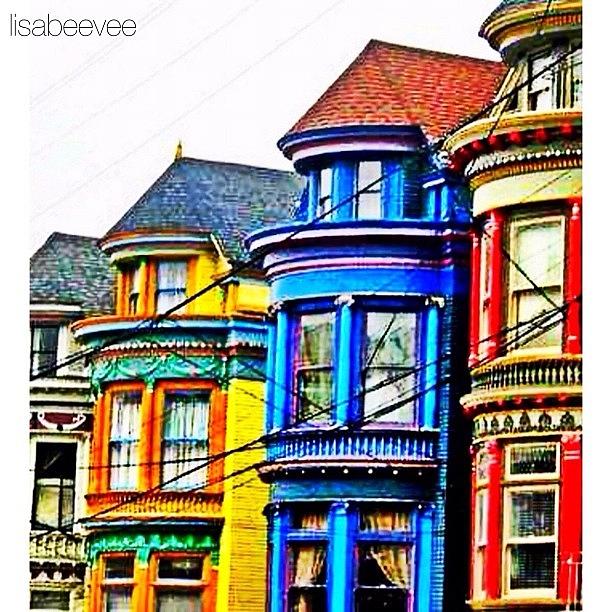 Painted Ladies & Cable Car Wires - Sooo Photograph by Lisa Viator