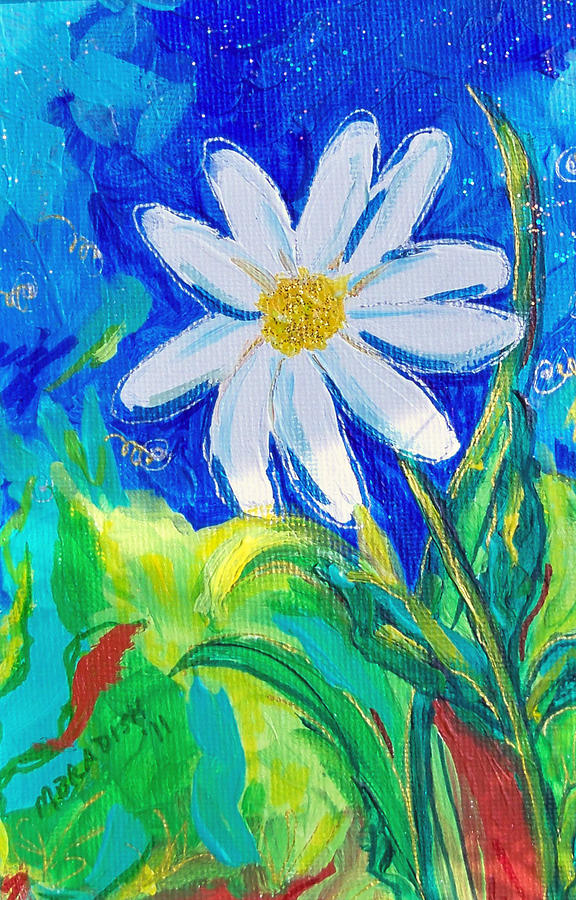 Painted Miss Daisy Painting by Marion Bradish - Pixels