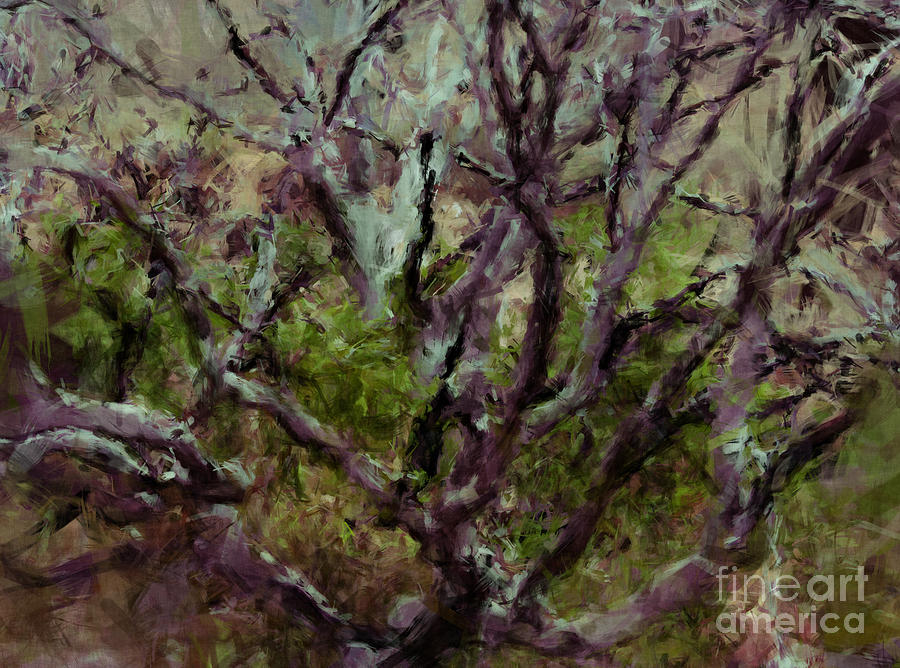 Painted Tree Painting by Julie Lueders 