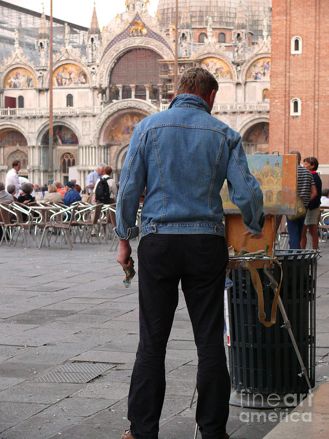 Painter on St. Marks Square Photograph by Jeanne  Woods