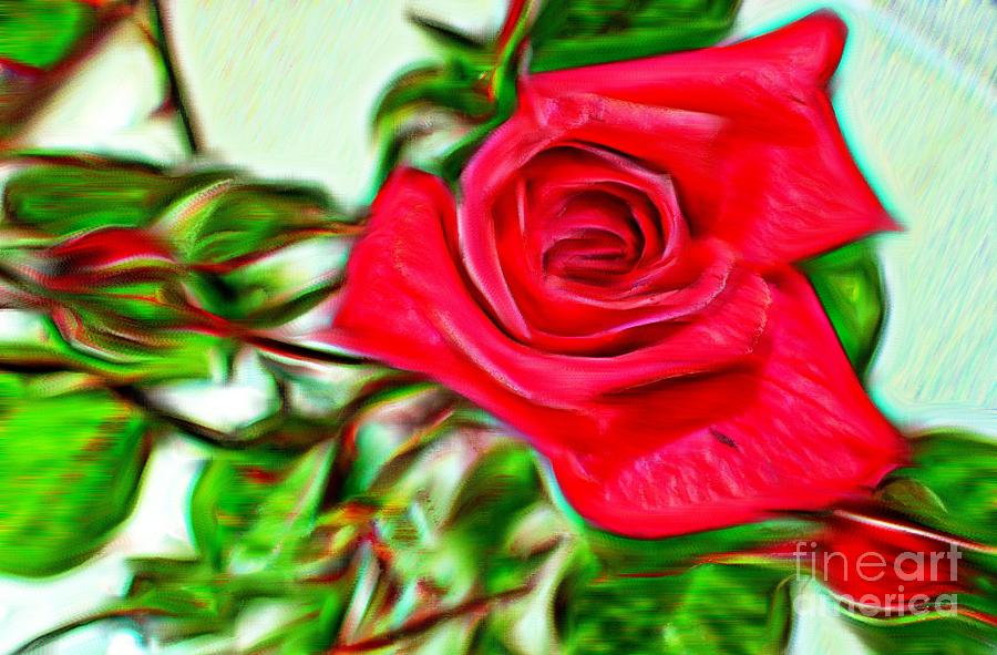 Rose Photograph - Painterly Rose by Barbara A Griffin