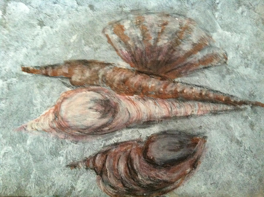 Painterly Shells Painting by Diane Burroughs