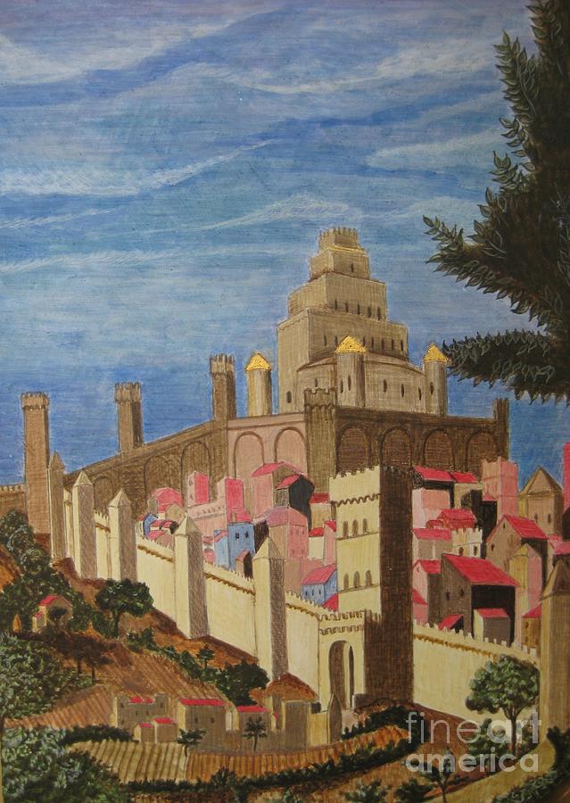Painting   Medieval City Painting by Judy Via-Wolff