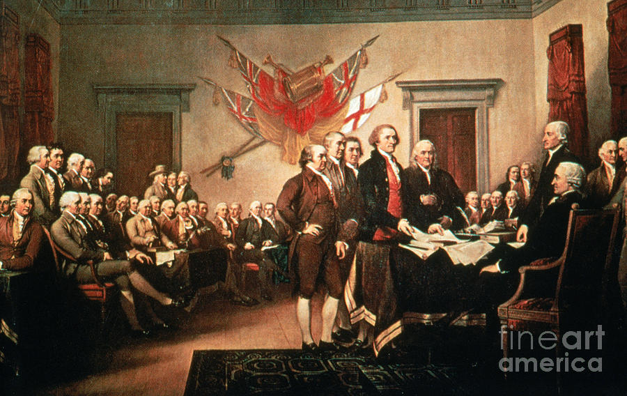 Painting Declaration Of Independence Photograph by Photo Researchers, Inc.