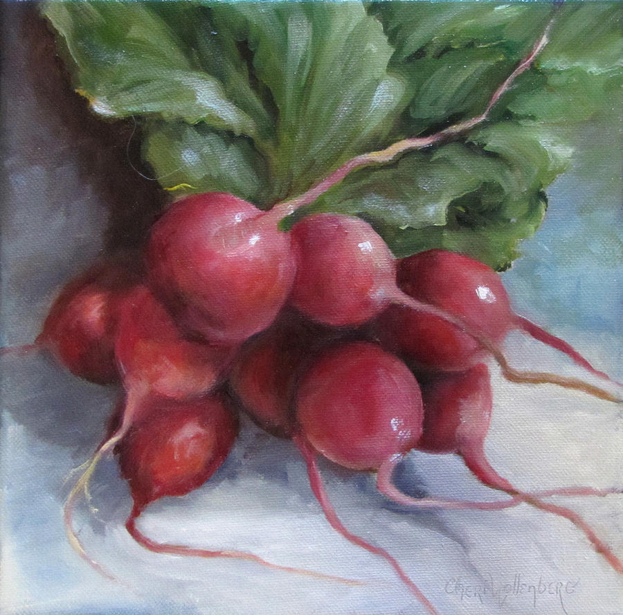 Painting of Radishes Painting by Cheri Wollenberg