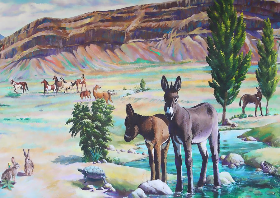 Painting Wild Burros Photograph by Linda Phelps