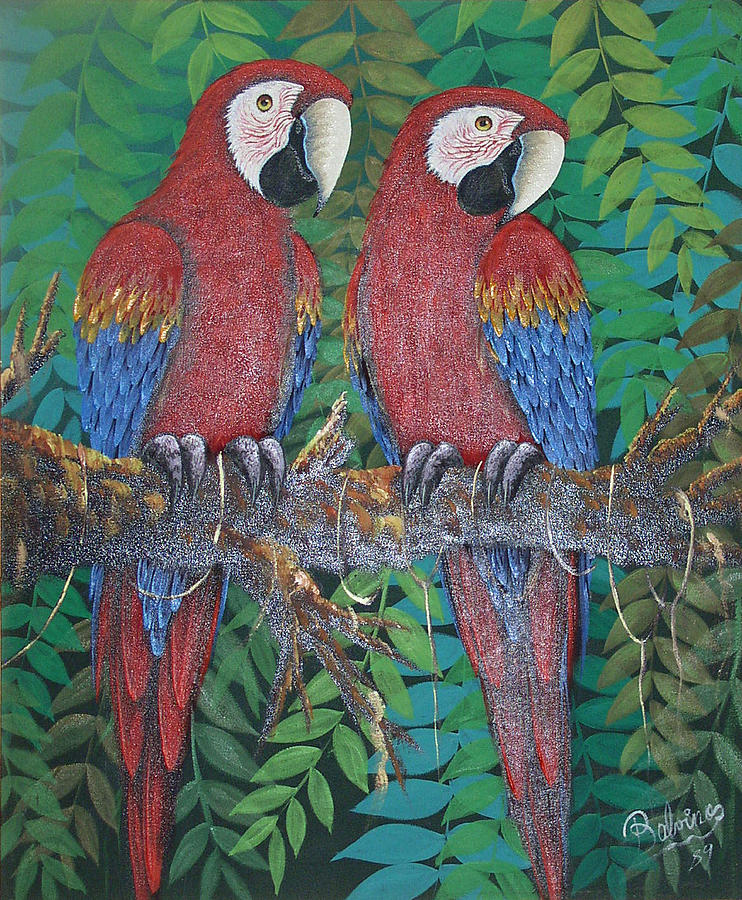 Pajaritos Rojos Painting by Baltazar Balvines - Fine Art America