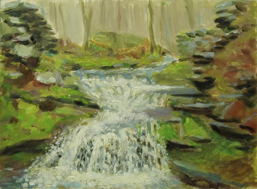 Palenville Falls Catskill Painting by Nicolas Bouteneff