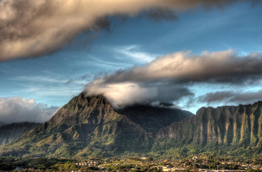 Pali viewpoint from Kaneohe Photograph by Dan McManus